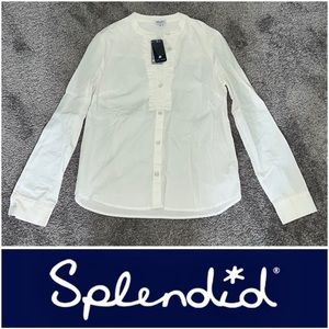 NWT - SPLENDID - Button Up  White Blouse - SMALL